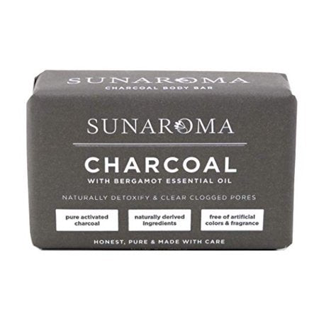 Sunaroma Soap Bar Charcoal With Bergamot Oil 8 Oz.