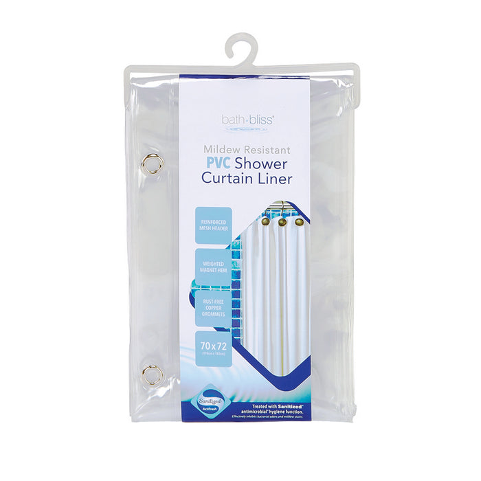 Bath Bliss Sanitized 6 Gauge Super Clear Shower Liner