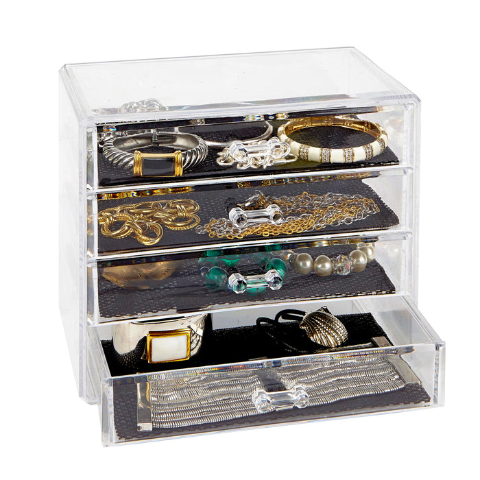 Simplify Crystal Clear Acrylic 4-Drawer Jewelry Organizer
