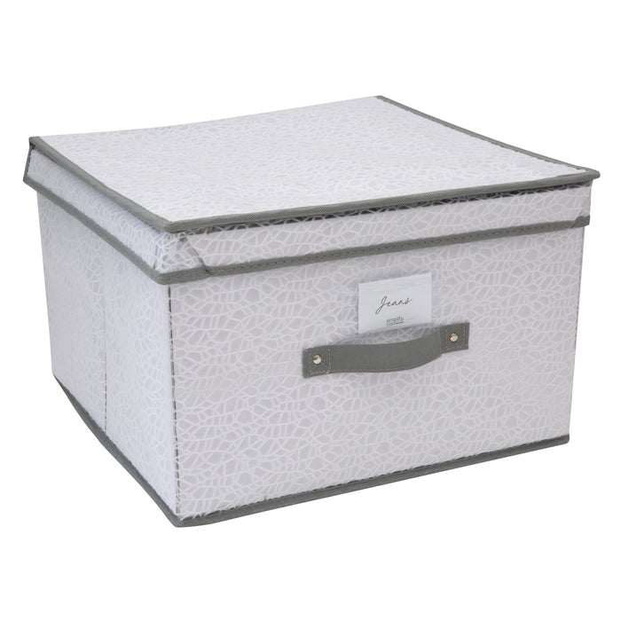 Simplify Embossed Nest Jumbo Storage Box-White