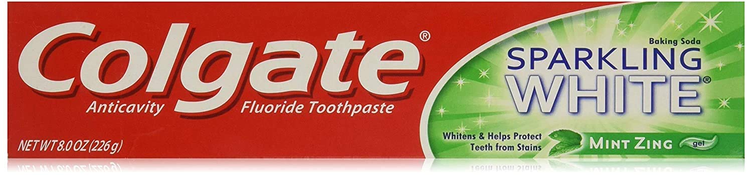 Colgate Sparkling White Toothpaste with Baking Soda Mint Zinc 8oz