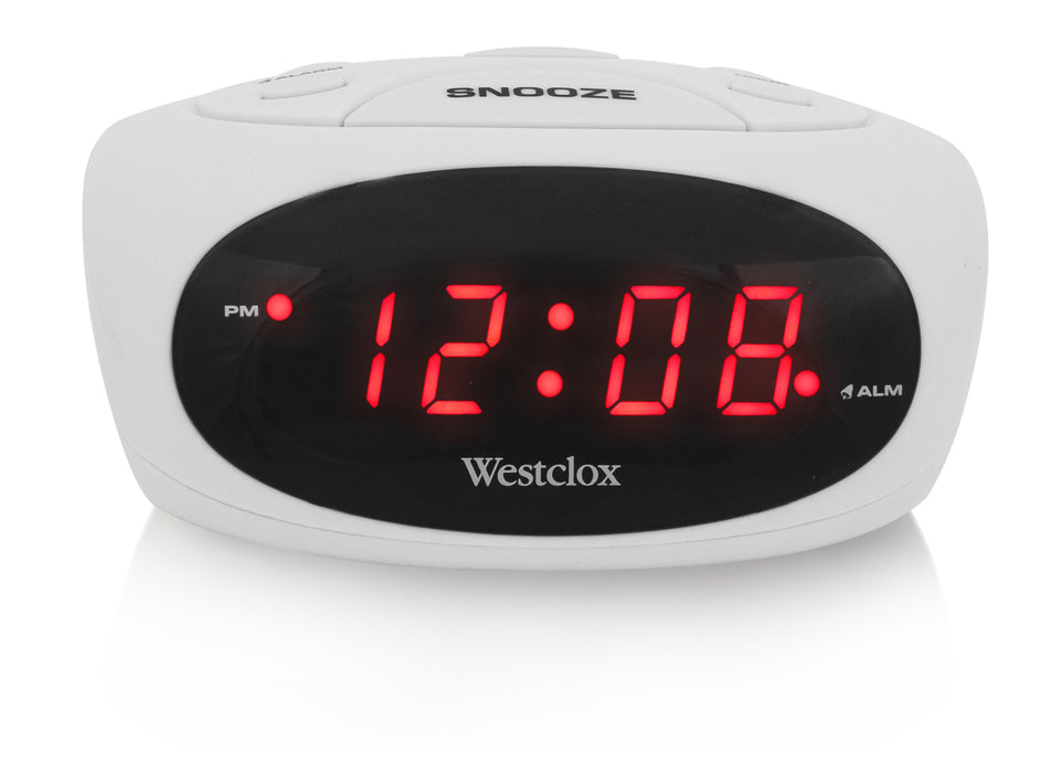 Westclox LED Digital Alarm Clock - White