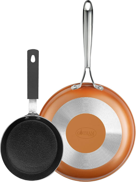 Gotham Steel 2pc Non-Stick Aluminum Fry Pans 9.5" & 5.5" Set