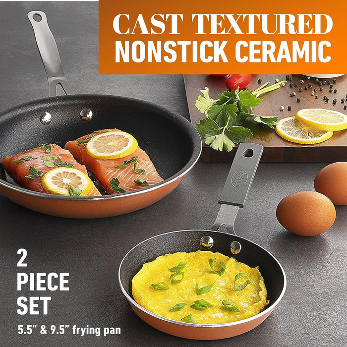 Gotham Steel 2pc Non-Stick Aluminum Fry Pans 9.5" & 5.5" Set