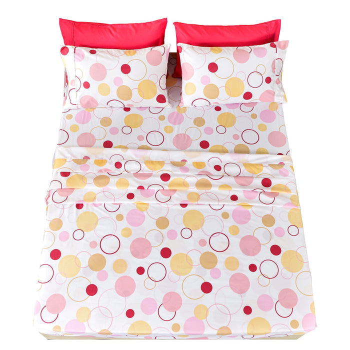 Metro Home Collection Pink Circles & Dots 4-Piece Twin Sheet Set
