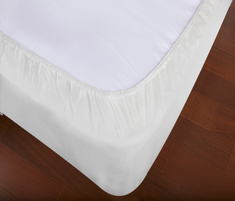 Home Details Quilted King Mattress Bed Cover-White