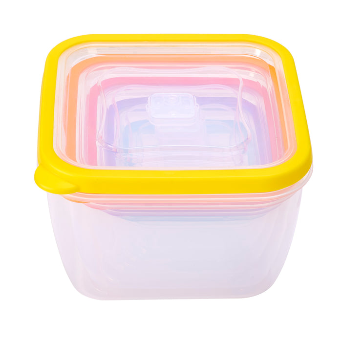 Square Clear-View Food Storage Set - 10-Piece - Rainbow
