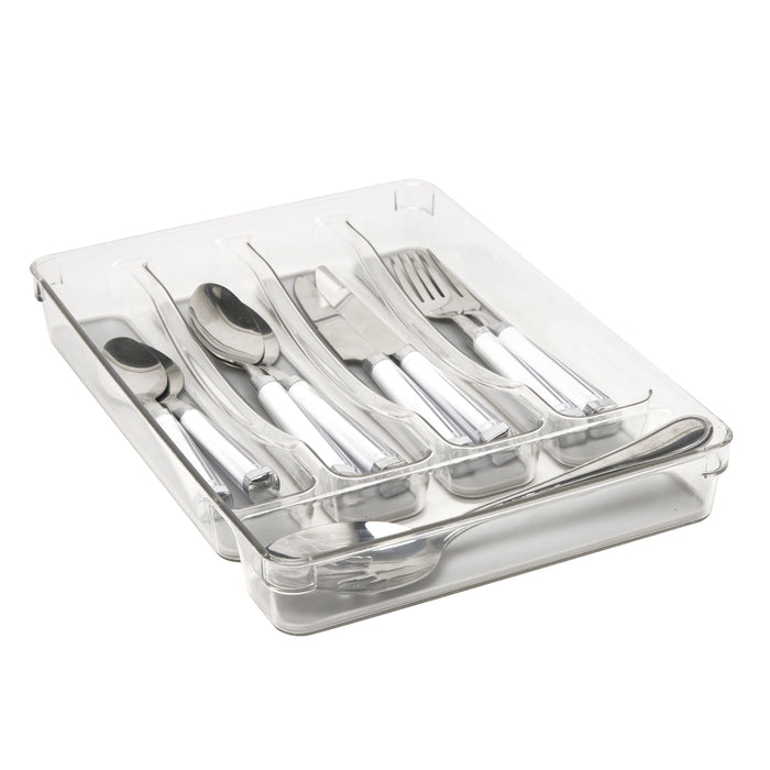 Kitchen Details 5 Compartment Cutlery Tray-Grey