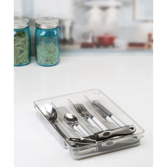 Kitchen Details 5 Compartment Cutlery Tray-Grey