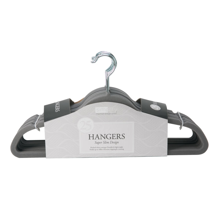 Simplify 25-pk. Velvet Suit Hangers - Grey