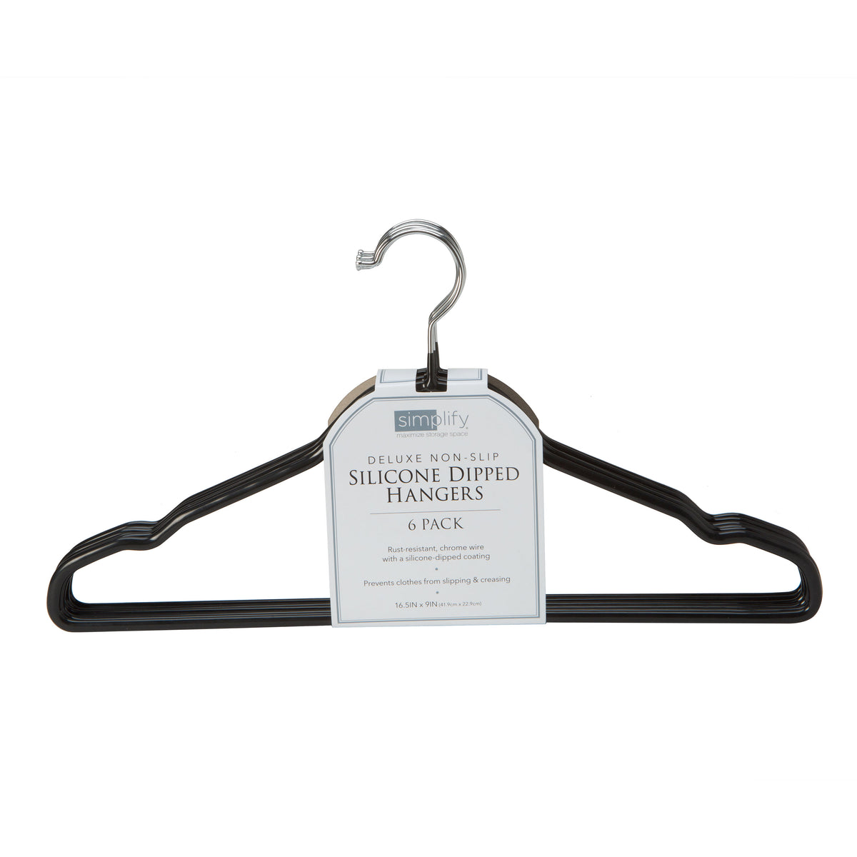 Simplify 6-Pack Velvet Suit Hangers with Clips, Grey