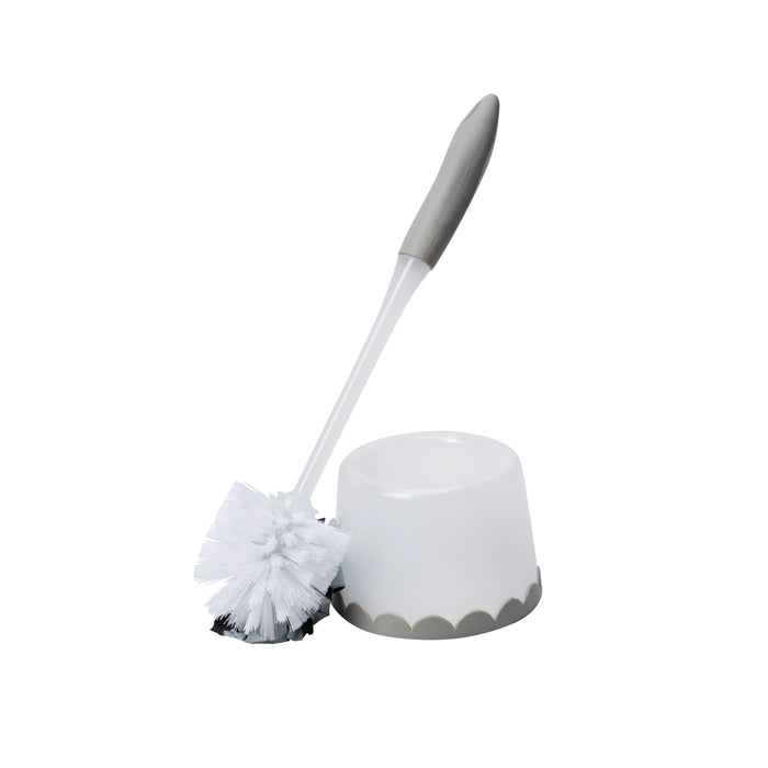 Bath Bliss Deluxe Toilet Bowl Brush & Stand-White