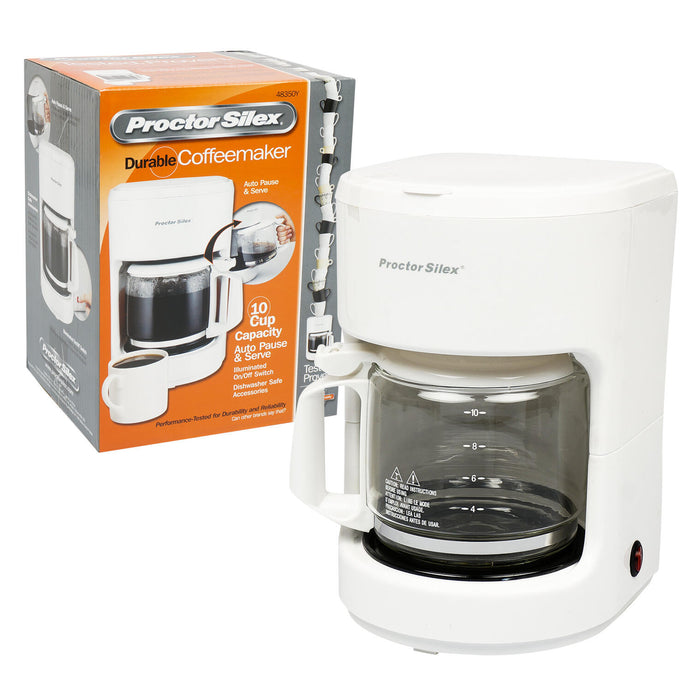 Proctor Silex 10-Cup Auto Pause and Serve Coffee Maker - White