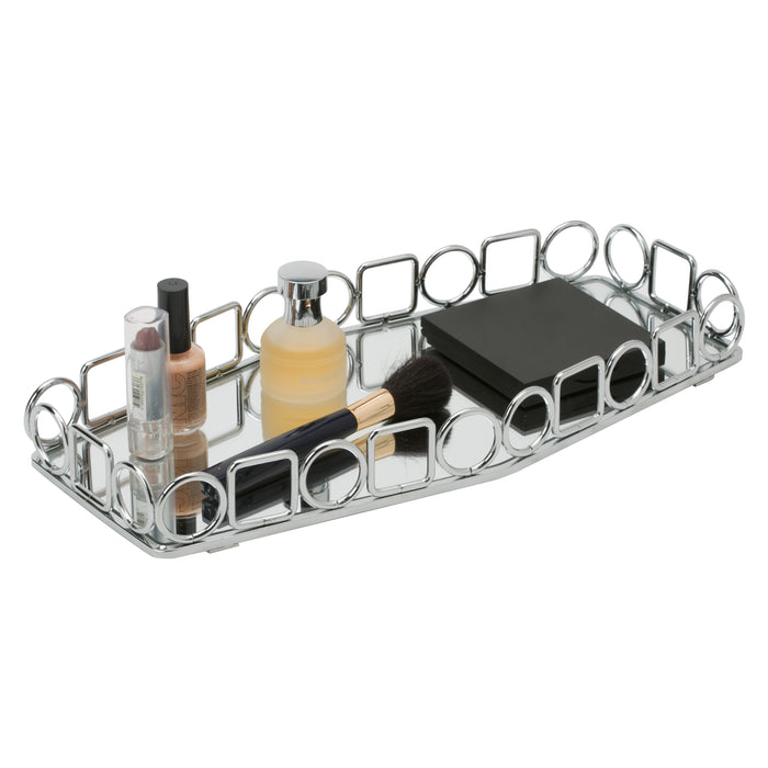 Home Details Circles & Squares Vanity Tray - Chrome