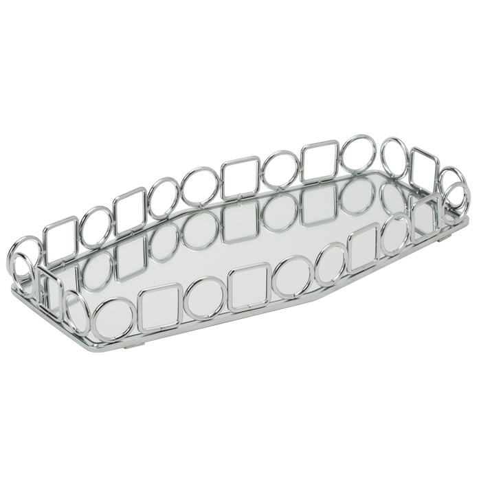 Home Details Circles & Squares Vanity Tray - Chrome