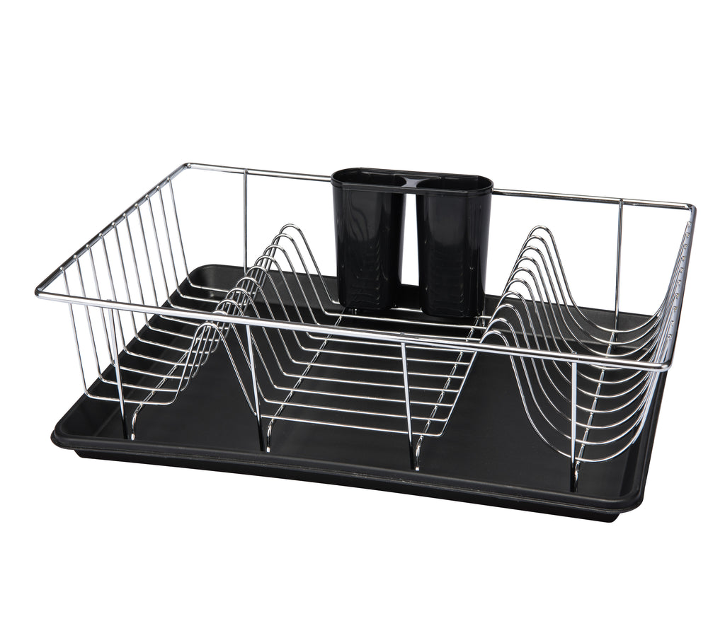 Kitchen Details White Chrome 3-Piece Set Dish Rack 4029-WHT - The