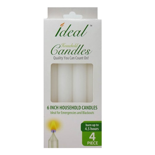 Ideal 4pc 6 inch Household Candles
