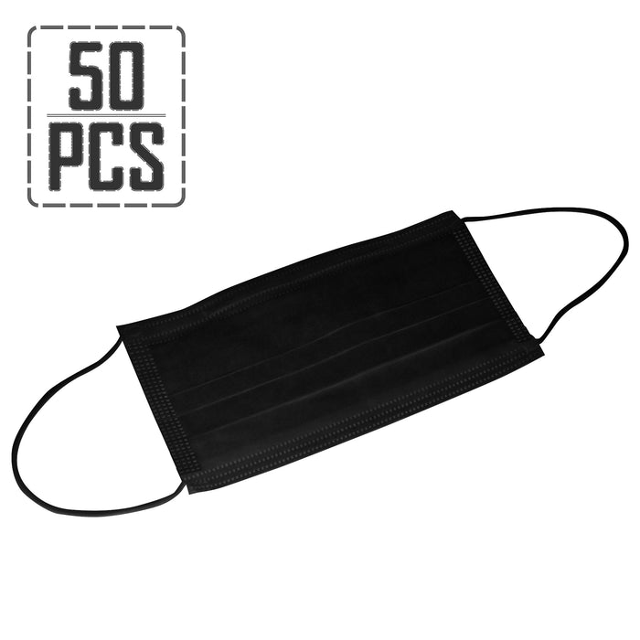 50pk Disposable Face Masks - Black
