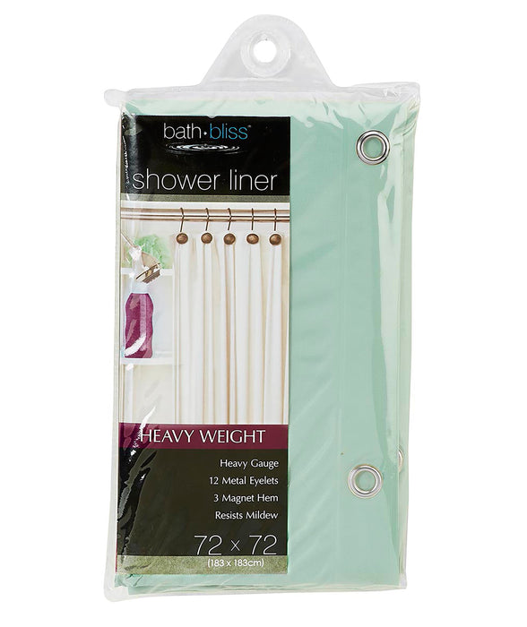 Bath Bliss Heavy Grommet Shower Liner-Mint