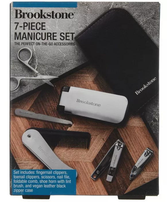 Brookstone 7-Piece Grooming Manicure Kit - Silver