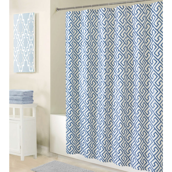 Bath Bliss Shower Curtain Key Design-Blue