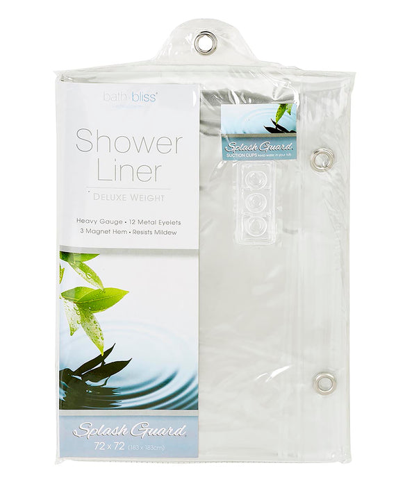 Bath Bliss Premium Splash Guard Shower Liner-Clear