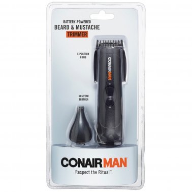 Conair Battery-Operated 2-in-1 Beard & Mustache Trimmer