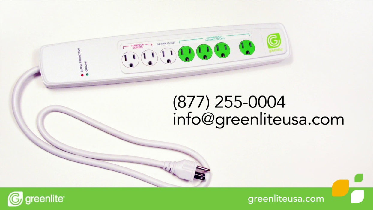 Greenlite Advanced Power Strip - 7 outlets - 3ft Cord - 1400 joules