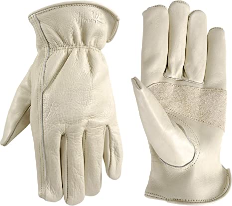 Wells Lamont 1130L Leather Work Gloves with Reinforced Palm, Large
