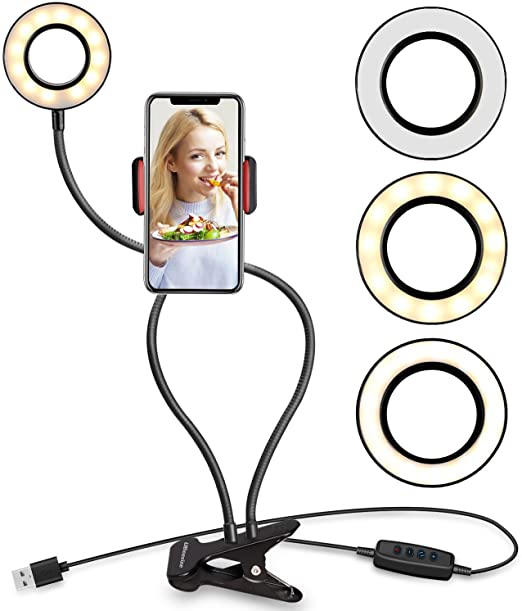 Aurora Flex LED Ring Light & Phone Holder Clip