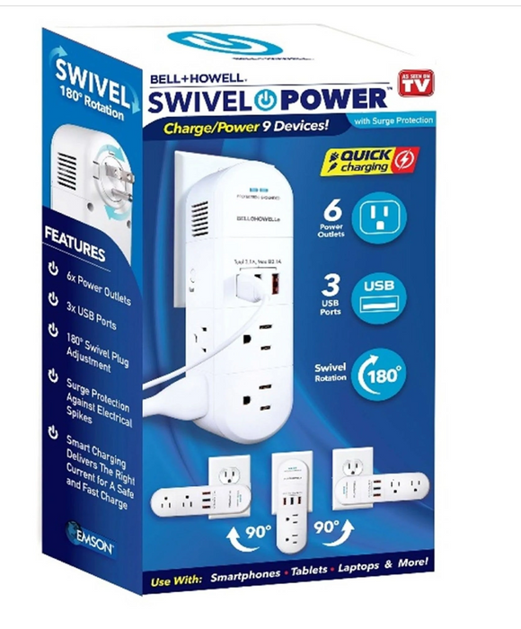Bell & Howell Swivel Power Outlet with Surge Protector