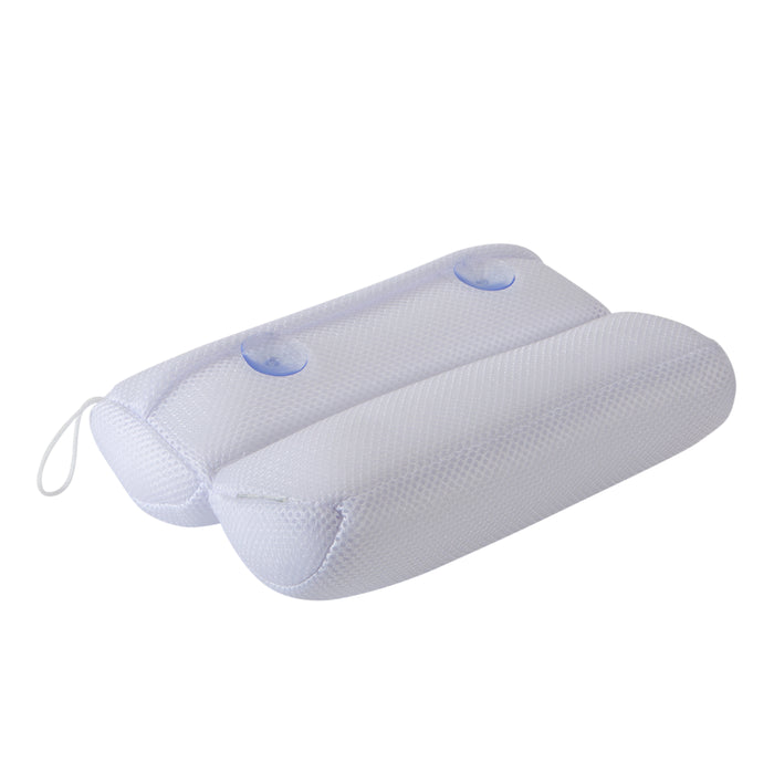 Bath Bliss Quick Dry Ultra Comfort Micro Mesh Sanitized Bath Pillow-White