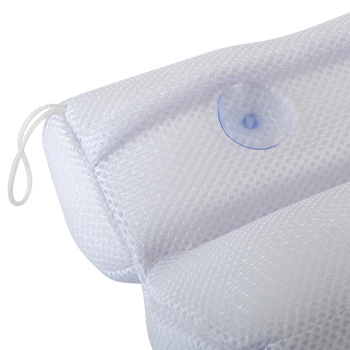 Bath Bliss Quick Dry Ultra Comfort Micro Mesh Sanitized Bath Pillow-White