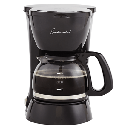 Continental Black 4-Cup Automatic Coffee Maker