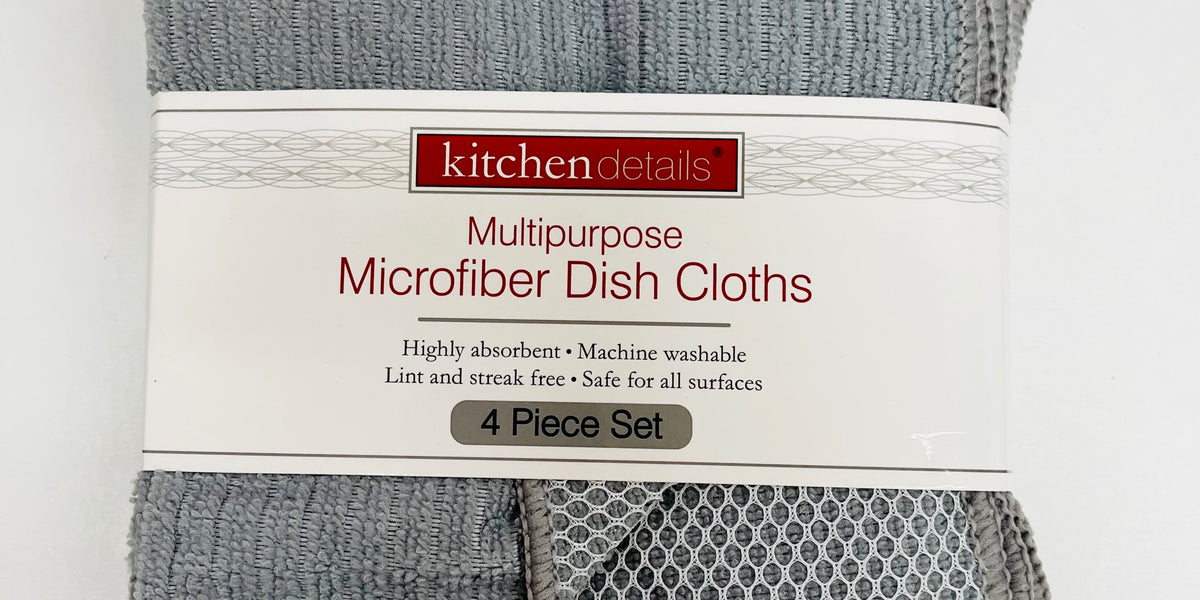 Kitchen Details 4pk Multipurpose Microfiber Dish Cloths Beige/Brown