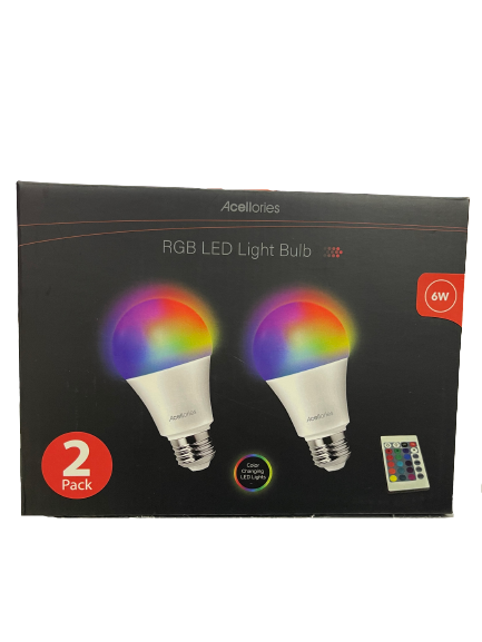 Acellories RGB 2pk LED 6W Light Bulb