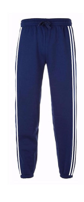 Adult Fleece Warm-Up Sweat Pants with Pockets and 2 Stripes