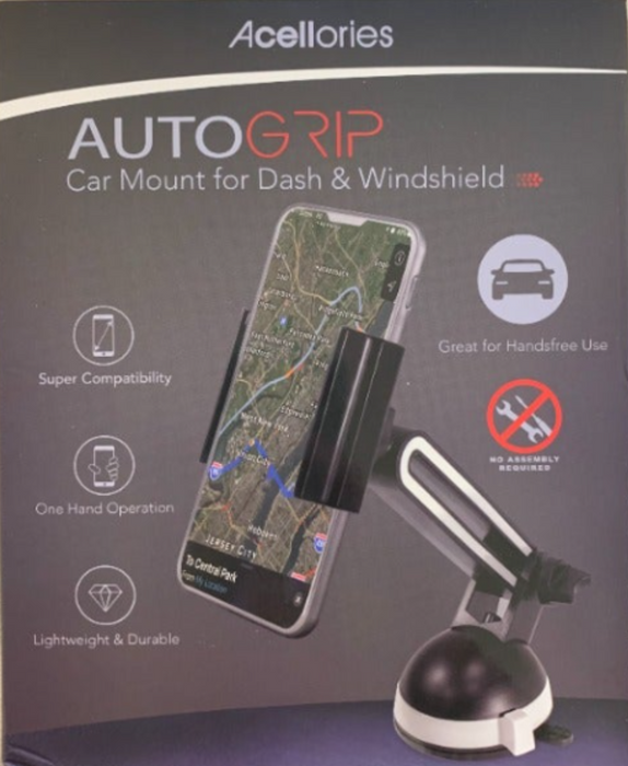Acellories Auto Grip Car Mount for Dash & Windshield - Black