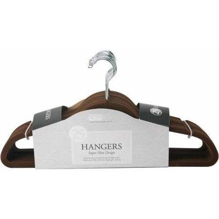 Simplify 25-pk. Velvet Suit Hangers - Brown