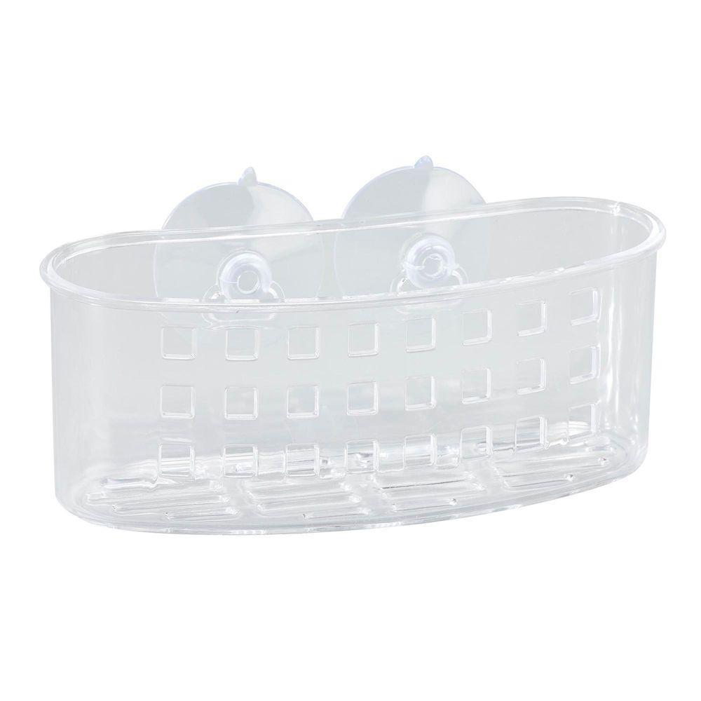 Bath Bliss Medium Suction Cup Plastic Shower Organizer, Clear