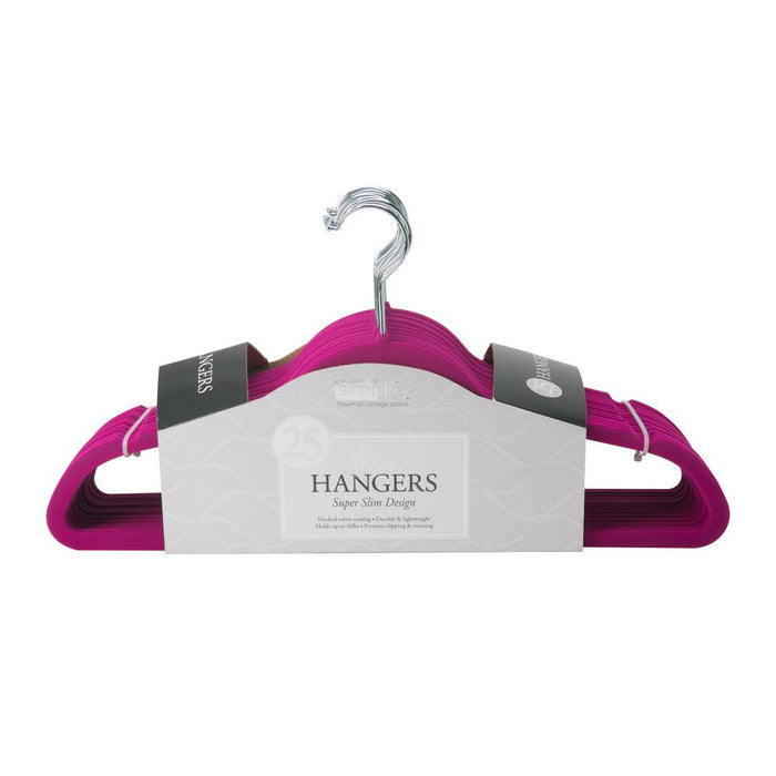 Simplify 25-pk. Velvet Suit Hangers - Fuschia