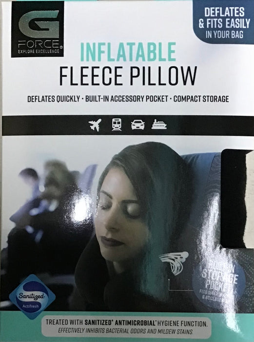 G Force Inflatable Fleece Travel Pillow