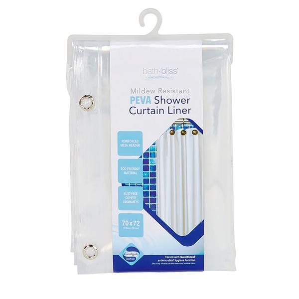 Bath Bliss Sanitized Peva Shower Liner in Super Clear 10 Gauge (70x72)
