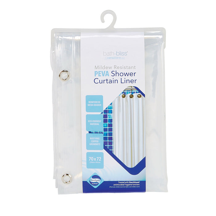 Bath Bliss Sanitized Peva Shower Liner in Super Clear 10 Gauge (70x72)