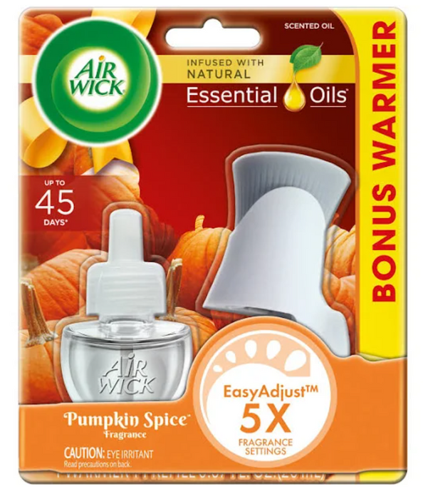 Airwick Pumpkin Spice Scented Oil Warmer + Refill