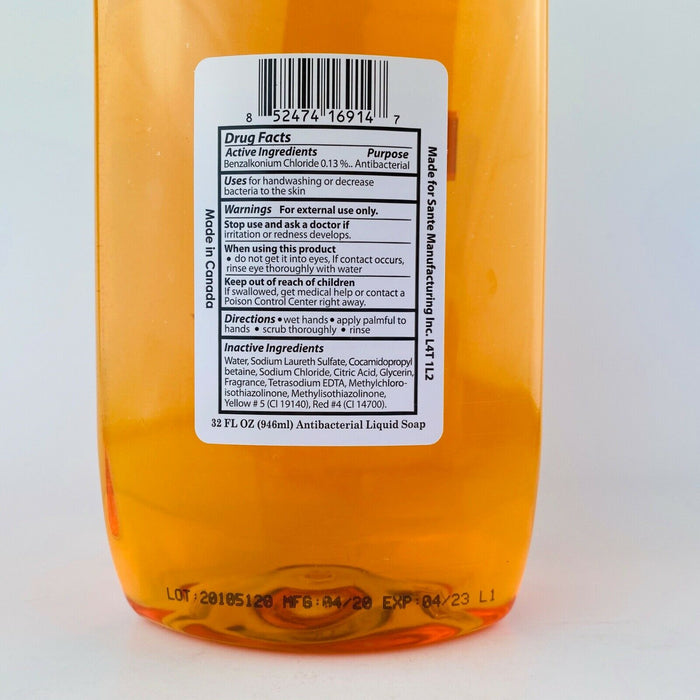 SpaSoap Gold Antibacterial Liquid Soap Refill 32oz.