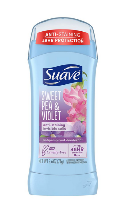 Suave Solid Antiperspirant Deodorant 2.6oz - Sweet Pea & Violet