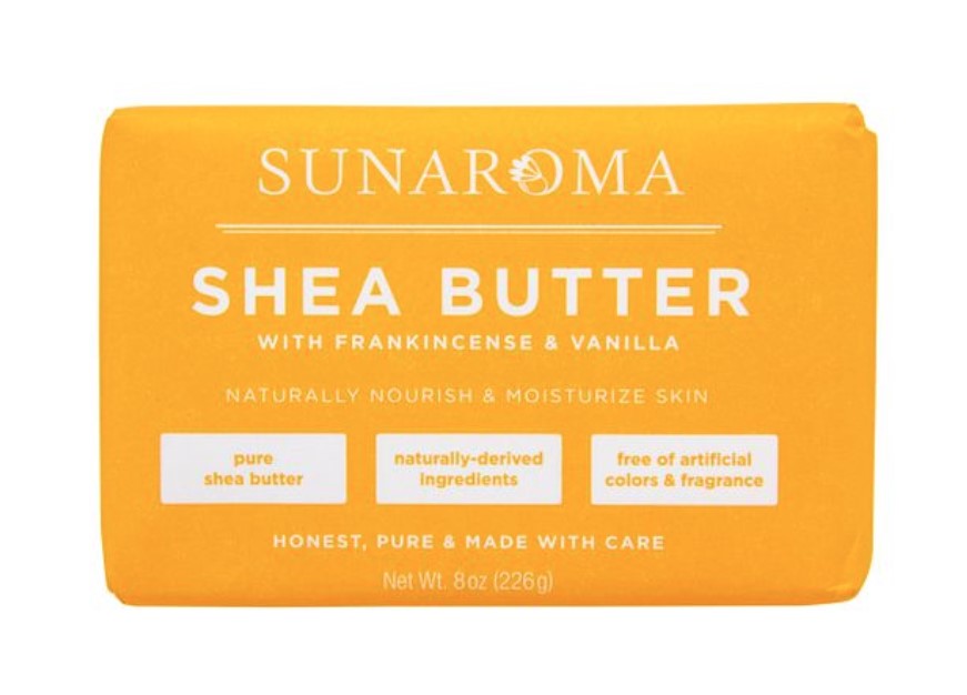 Sunaroma Soap Bar Shea Butter Frankincense and Vanilla 8 Ounce