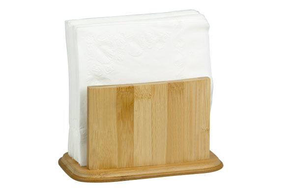Home Basics Premium Bamboo Freestanding Large Capacity Napkin Holder, Natural